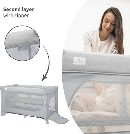 Lorelli Moon Hug One Touch Loc de joacă Cu 2 Nivele Cu Saltea Gri