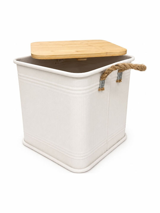 Metallisches Aufbewahrungsbox mit Deckel Beiges 36x36x39,5cm