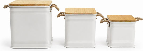 Metallisches Aufbewahrungsbox mit Deckel Beiges 36x36x39,5cm