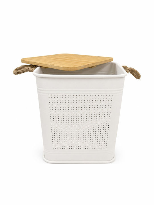 Metallische Aufbewahrungsbox mit Deckel Beige 34x34x47cm