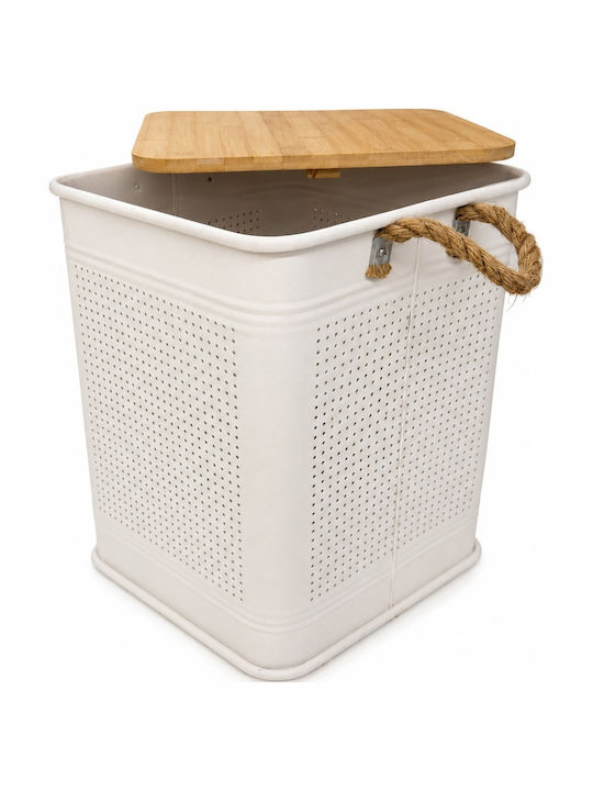 Metallische Aufbewahrungsbox mit Deckel Beige 34x34x47cm