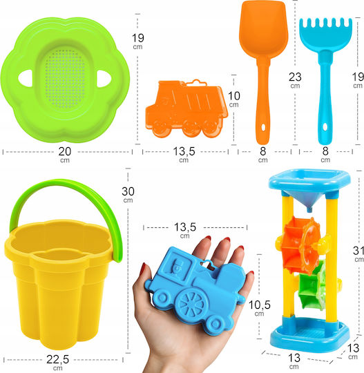 Huge Beach Set Mill Sand Bucket Shovel Rake