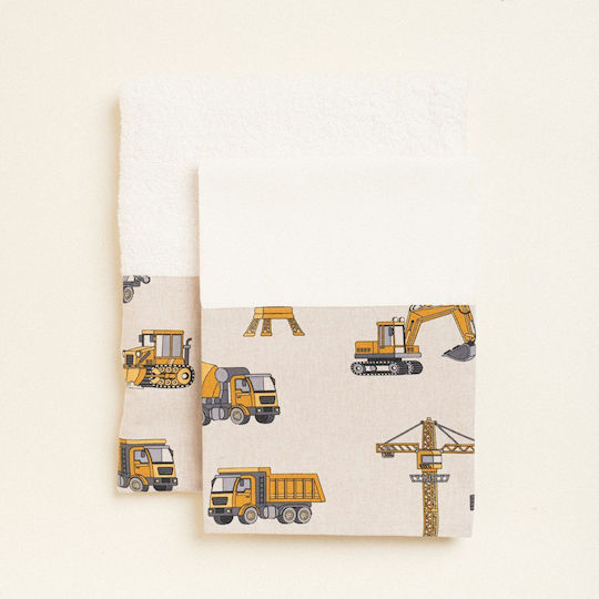 Beauty Home Christening Oilcloth Machine Construction Boy Ecru