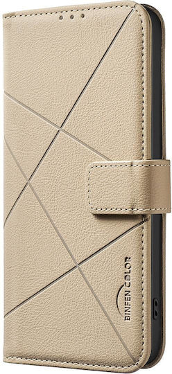 Binfen Color Xiaomi Redmi 15c 5g 4g Geometric Pattern Leather Wallet Case Beige