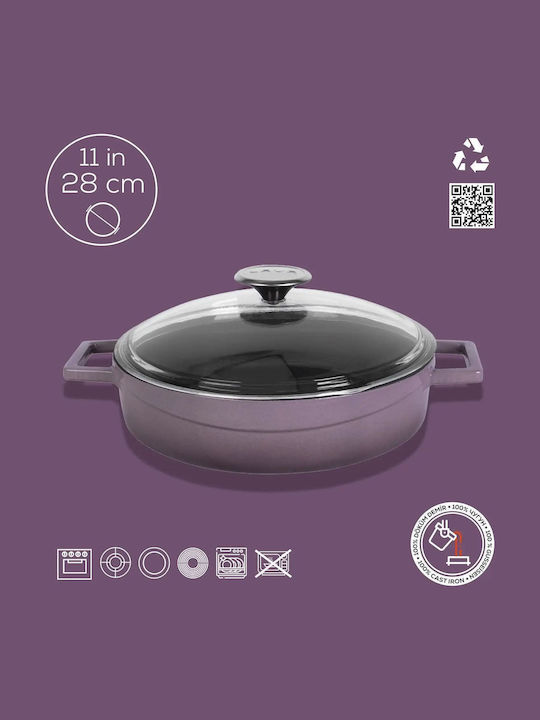 Lava Oală Joasă Din Fontă 3.5lt 28cm