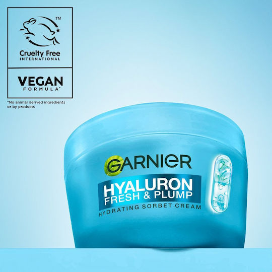 Garnier Sorbet Hyaluron Fresh & Plump Light 48h Day Face Cream for Moisturizing & Oiliness Control with Hyaluronic Acid & Niacinamide 85ml