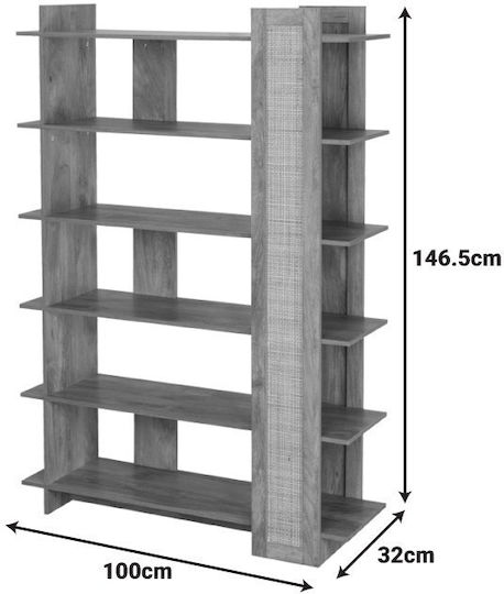 Bookcase Oslo Sonoma 100x32x146.5cm