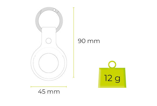 Mobile Origin Leder Schlüsselbund-Etui für AirTag in Schwarz