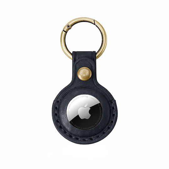 Mobile Origin Leder Schlüsselbund-Etui für AirTag in Schwarz