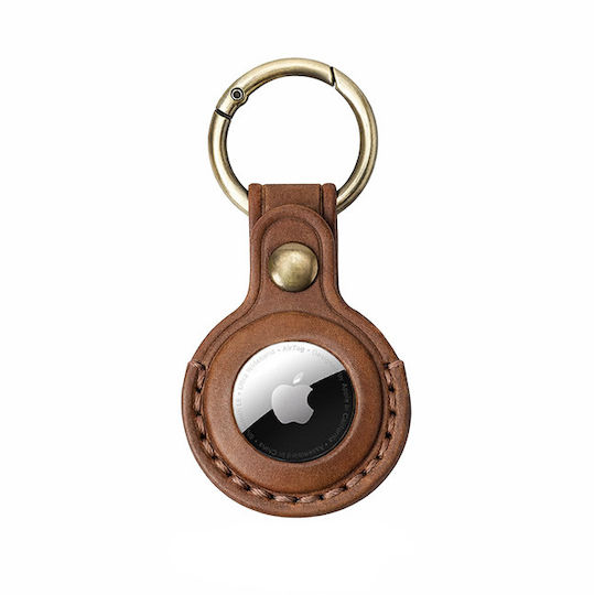 Mobile Origin Θήκη Μπρελόκ Δερμάτινη για AirTag σε Καφέ χρώμα