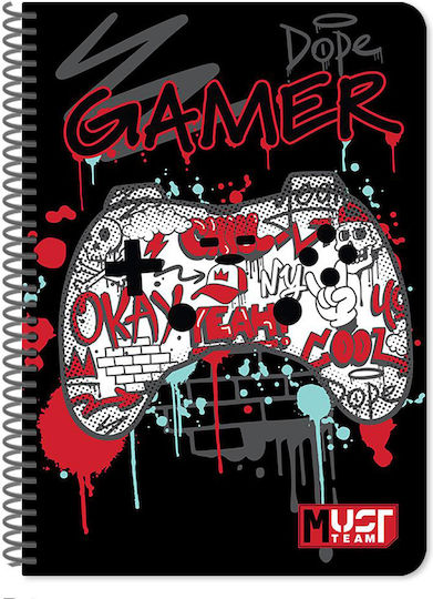 Must Team Spiral Notebook Ruled B5 30 Paper Sheets 2 Subjects Various Designs