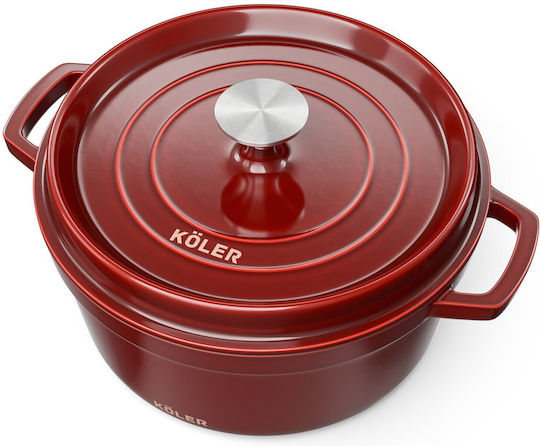 Koler Round Cast Iron Dutch Oven 26cm 5lt