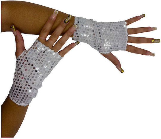 Carnival Gloves Black with Sequins O30061