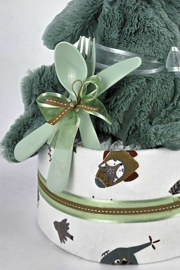 Dama Koupa Diaper Cake din Lemn pentru Băiat