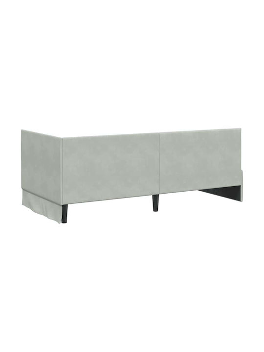 Einzelbett Offen Grau mit Lattenrost & Matratze 94x190cm