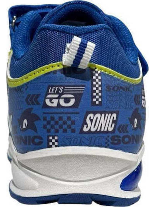 Kids Sneakers with Hoop & Loop Closure & Lights Blue