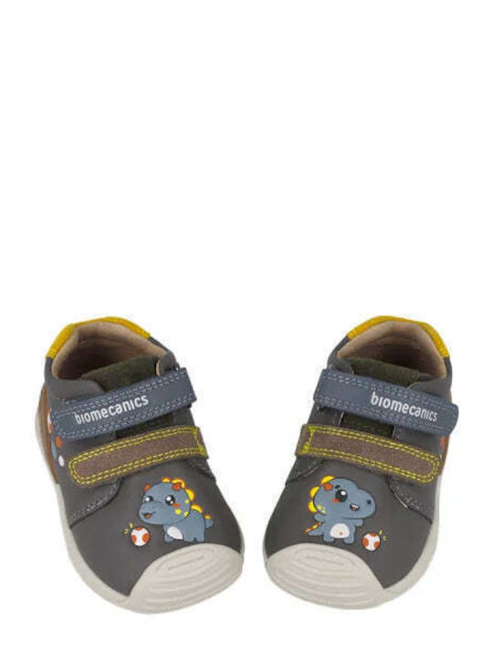 Παιδικά Sneakers Ανατομικά με Σκρατς Γκρι