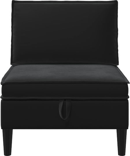 Velvet Armchair Black 70x70x82cm