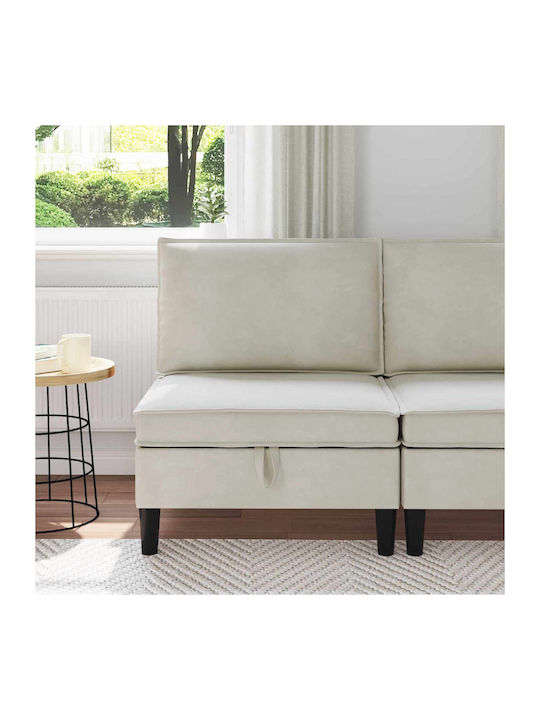 Sessel Aus Samt Crem 70x70x82cm