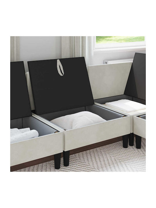 Sessel Aus Samt Crem 70x70x82cm