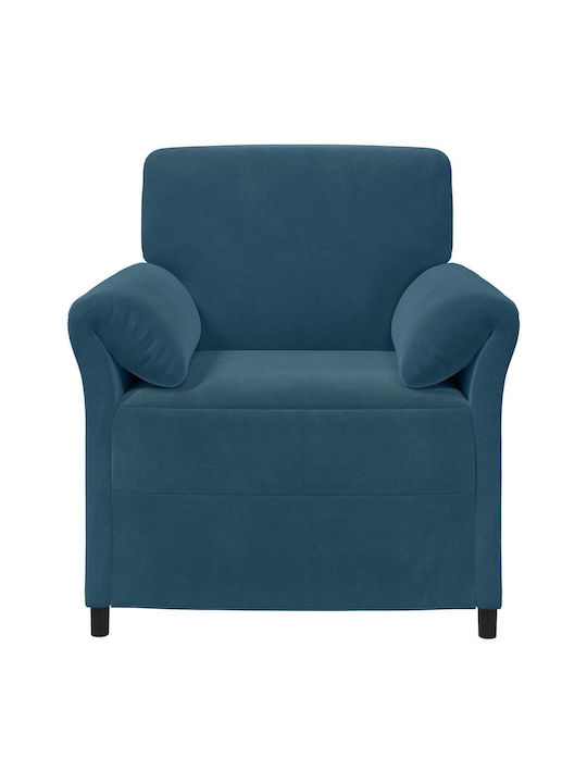 Sessel Aus Samt Blau 88x83x95cm