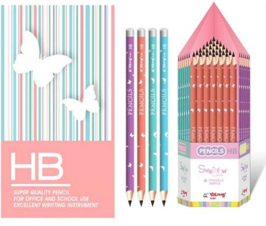 Creion HB Fluturi 4 Culori Pastelate