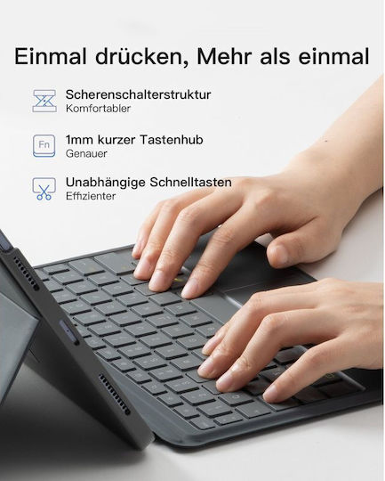 Inateck Acetouch Kb04112 Abnehmbares Tastatur-Hülle Ipad der 10. / 11. Generation Qwertz Grau