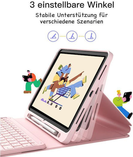 Inateck N0001 Rosa Bluetooth Tablet Hülle Klappdeckel für Ipad 11