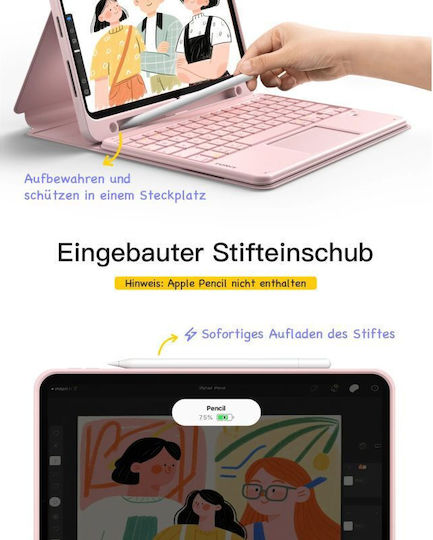 Inateck N0001 Rosa Bluetooth Tablet Hülle Klappdeckel für Ipad 11