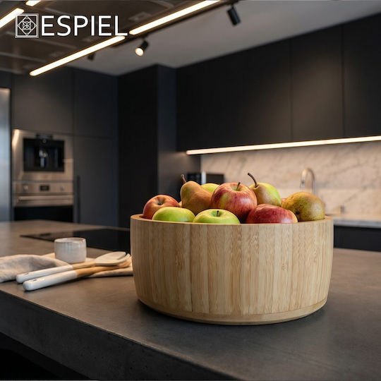 Espiel Μπωλ Σερβιρίσματος Στρογγυλό από Μπαμπού Καφέ με Διάμετρο 19.8εκ.