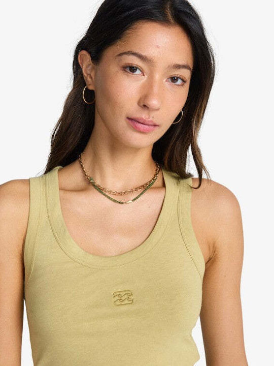 Women's Crop Top Cotton Sleeveless Cactus Green