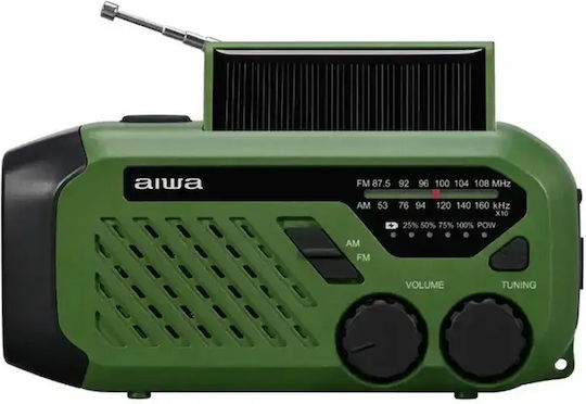 Aiwa R-99EM Tragbares Solarradio mit USB Grün