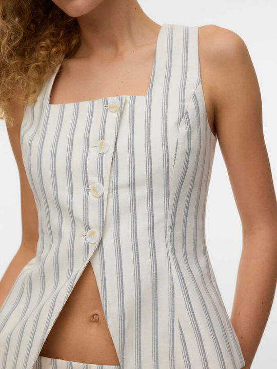 Snow White W China Blue Stripes Women's Vest