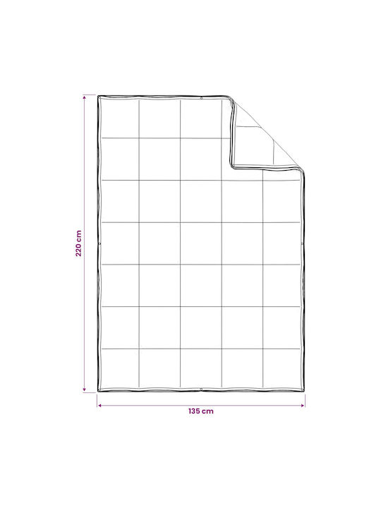 vidaXL Einzelbettdecke 135x220cm Weiß