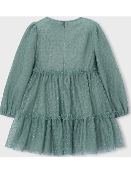 Mädchenkleid Tüll Set mit Zubehör Grün