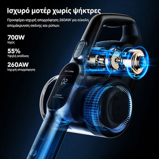 Jimmy H11PRO Επαναφορτιζόμενη Σκούπα Stick Ασημί