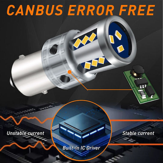 VenCore Lamps Car P21/5W Canbus LED 6000K Cold White 8-48V 9W 1pcs