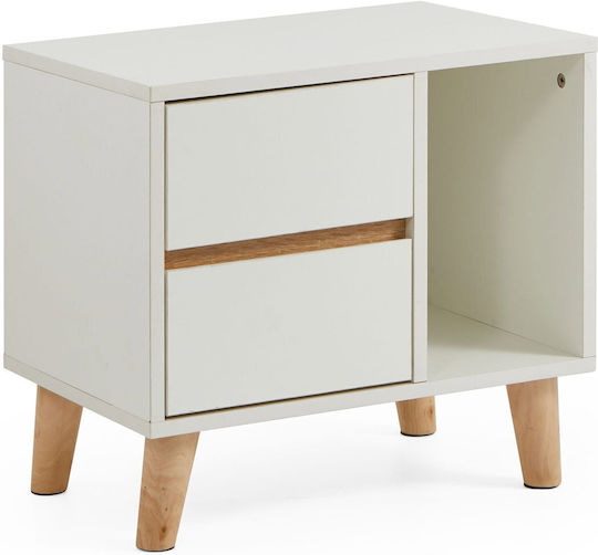 Wooden White Bedside Table 50x34x46cm Wooden White Bedside Table 50x34x46cm