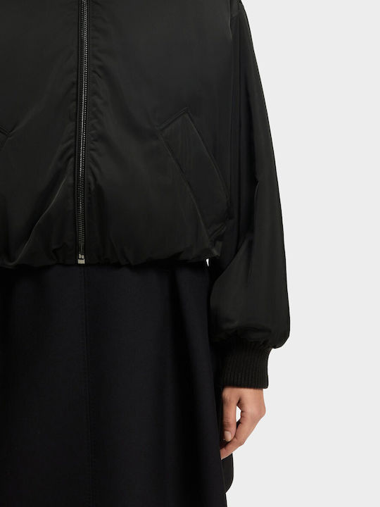 Късо дамско Puffer яке за зима Black