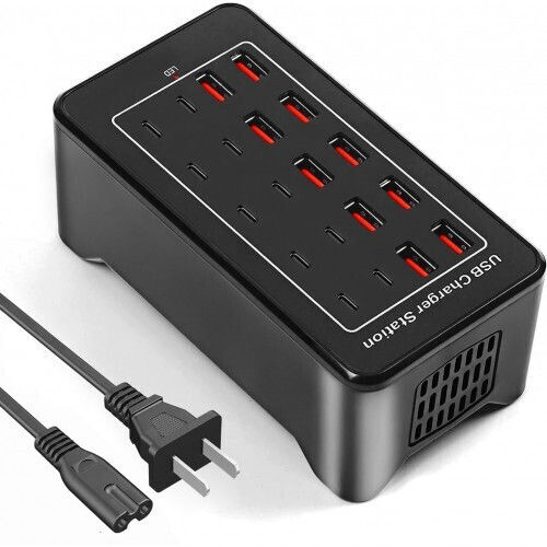 Forever Charging Station with 49 USB-A Output Ports 200W in Black Colour (57697)