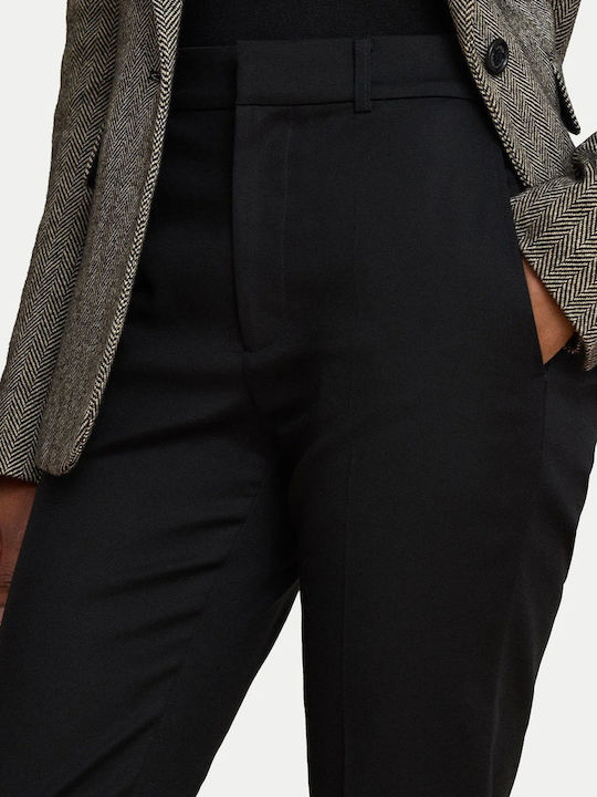 Pantalon de damă din țesătură Negru