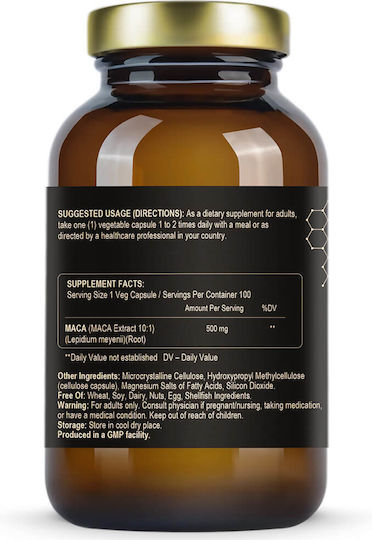 Fuel Up Maca 10:1 500mg 100 Vegetable Capsules