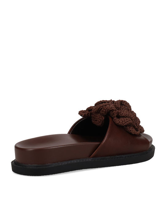 Damen Flache Sandalen Braun