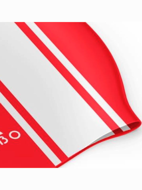 Turbo Silicone Cap Olympiacos Stripes Silicone Swimming Cap Red
