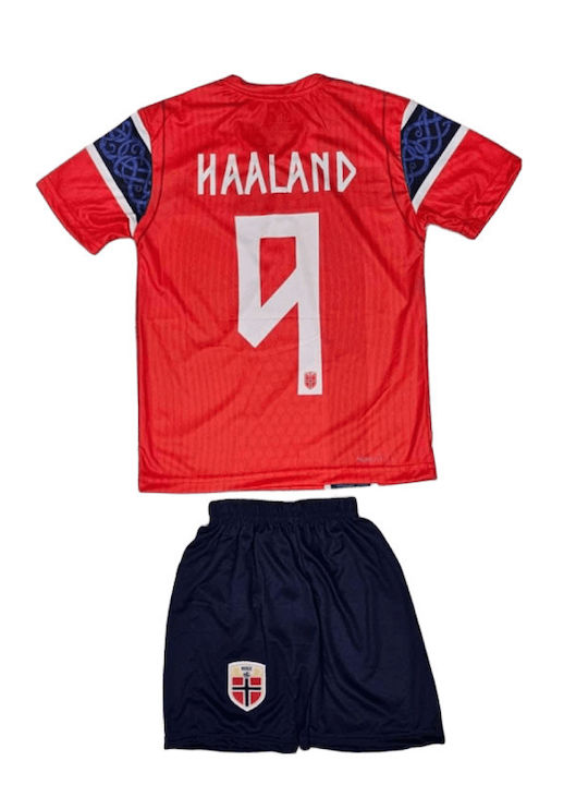 Детски Комплект Футбол Haaland Национален Отбор на Норвегия Mundial 2026 Червен Balón De Oro Унисекс Детски Ab182