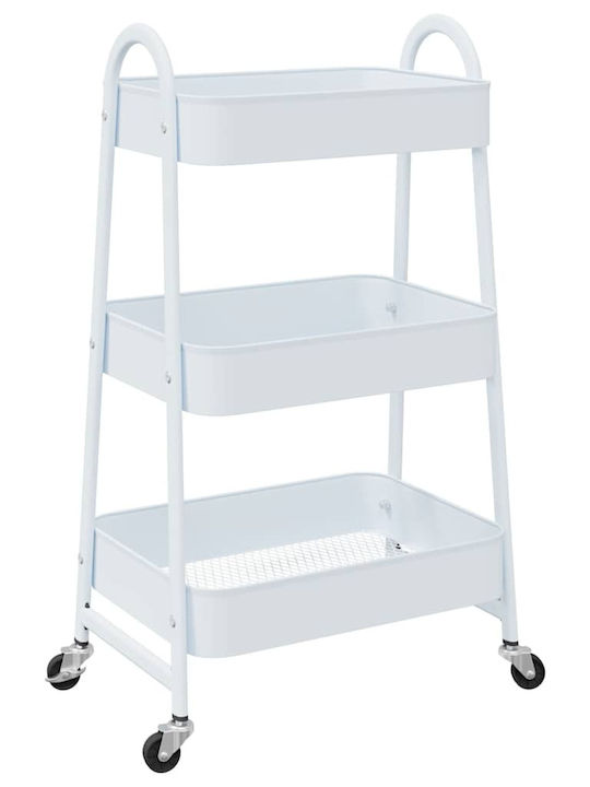 vidaXL Ραφιέρα Μπανιέρας Μεταλλική 42x41.5x77cm Λευκή