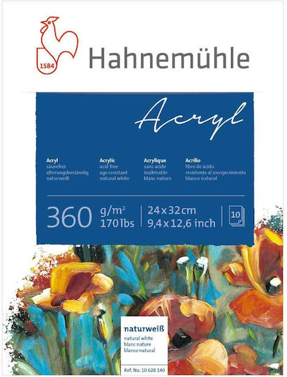 Блок за рисуване за акрилни бои Hahnemühle Acrylic Block 360gsm 240 X 320 Mm