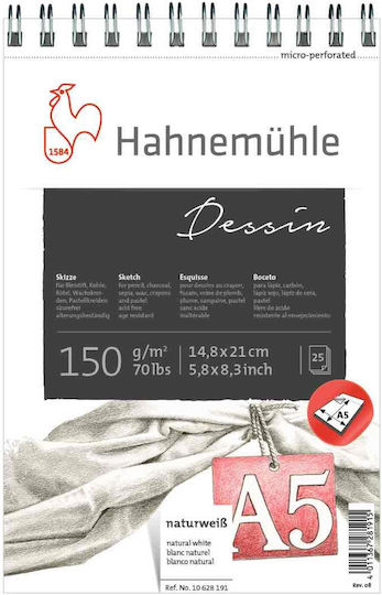 Блок за скици Спирала Dessin 150gsm Hahnemühle A6 105 X 148 Mm
