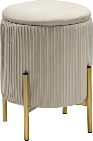 Living Room Collapsible Stool With Storage Space Cream 30x30x42cm Living Room Collapsible Stool With Storage Space Cream 30x30x42cm