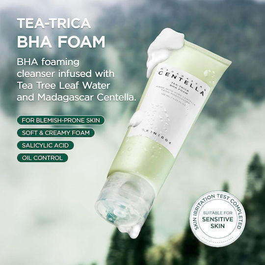 Skin1004 Madagascar Centella Tea-Trica BHA Foam Facial Cleansing Foam for Acne-prone Skin 125ml
